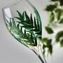 Green Leaf Hand Painted Wine Glass, thumbnail 2 of 8
