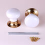 G Decor The Brassworks Edit Porcelain White Set Of Handcrafted Ceramic Mortice Door Handles, Internal Turning Knobs For Room Doors, thumbnail 4 of 5