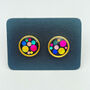 Disco Stud Earrings With Colourful Sparkles, thumbnail 1 of 12