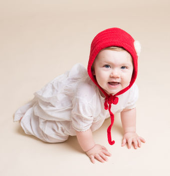 Hand Crochet Baby Little Red Bonnet, 3 of 3
