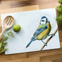 Inky Blue Tit Glass Worktop Saver, thumbnail 1 of 6