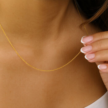 Solid 9ct Gold Light Trace Chain Necklace – 16in To 20in, 7 of 9