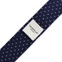 Men's Square End Knitted Tie With Dots | Navy Blue, thumbnail 4 of 5