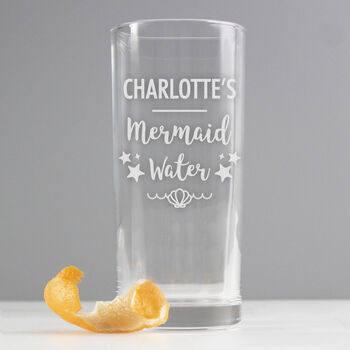 Personalised Mermaid Water Engraved Glass, 3 of 4