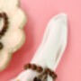 Set Of Two Handmade Sea Shell Napkin Rings With Wooden Beads, thumbnail 8 of 9