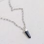 The En Pointe Black Tourmaline Gemstone Necklace, Silver, thumbnail 8 of 10