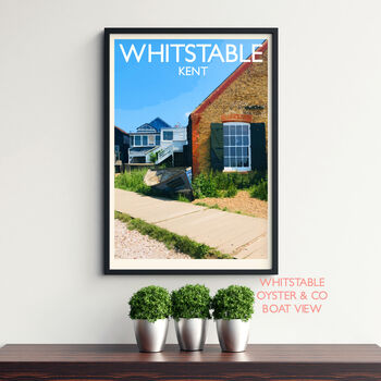 Personalised Whitstable Vintage Style Travel Poster, 7 of 9