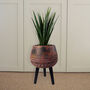 Large Composite Brown / Black Planter With Stand, thumbnail 6 of 7