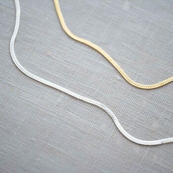 Edie Personalised Herringbone Chain Necklace, 4 of 6