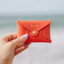 Personalised Orange Leather Card + Coin Purse, thumbnail 1 of 7
