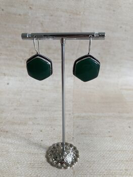 Emerald Green Oxidised Earrings, 3 of 3
