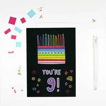 Children's Rainbow Cake Birthday Cards, 10 of 11