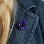 Poppy Purple Flower Lapel Pin, thumbnail 3 of 4