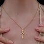 Gold Plated Key Charm Necklace, thumbnail 1 of 9