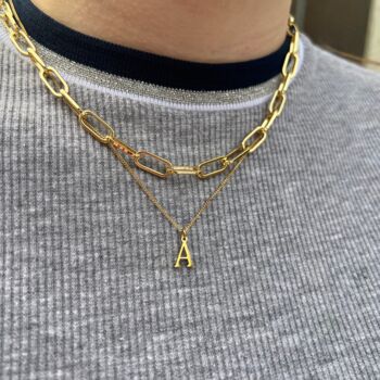 Personalised 18 K Gold Necklace A Z Initial Pendant, For Girls Initial, 3 of 8