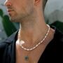Shell Pearl Necklace Steel Bead Chain For Men, thumbnail 7 of 11