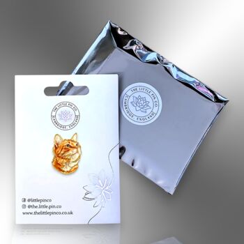 Small Ginger Orange Cat Enamel Pin Badge, 5 of 8