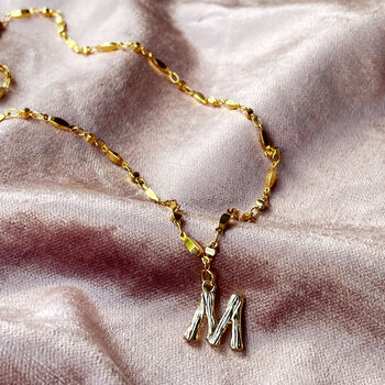 Textured Molten Initial Necklace, 4 of 8