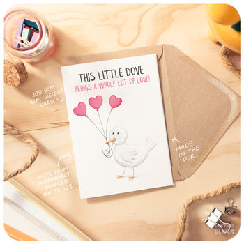 Cute Happy Birthday Sending Love Dove Greeting Card, 3 of 5