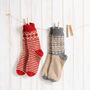 Striped Fair Isle Socks Knitting Kit, thumbnail 5 of 10