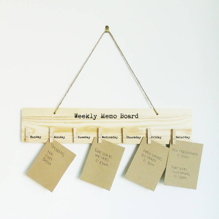 Weekly Hanging Memo Board By The Den & Now