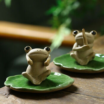 Handmade Frog Ceramic Tea Ornaments, 2 of 12