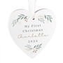 Personalised Christmas Foliage Hanging Heart Decoration, thumbnail 3 of 5