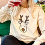 Personalised Leopard Print Rudolph Christmas Jumper, thumbnail 2 of 9