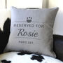 Personalised Reserved For Pet Cushion, thumbnail 3 of 7