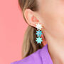 Triple Star Dangle Earrings In Ice Blue, thumbnail 2 of 5