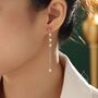 Sterling Silver Natural Pearl Cascade Earrings, thumbnail 2 of 11