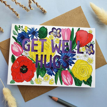 'Get Well Hugs' Paper Cut Card, 2 of 4