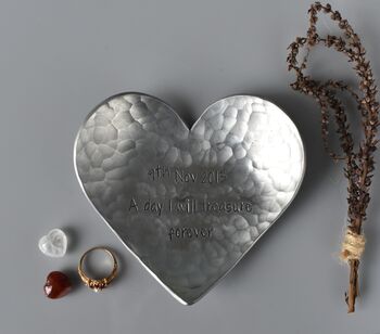 Personalised Aluminium Heart Dish 10th Anniversary, 5 of 12