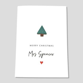 Personalised Christmas Card Teacher, 4 of 6