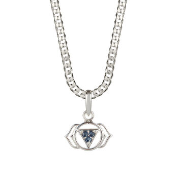 Third Eye Chakra Men's Sapphire Silver Necklace, 3 of 10