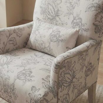 Beige Linen Queen Accent Chair Armchair Living Room, 6 of 6