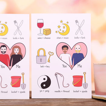 Personalised Valentine's Couple Portrait Love Card, 3 of 4
