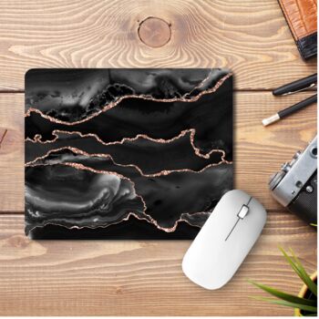 Personalised Black Rose Gold Mouse Mat, 2 of 5