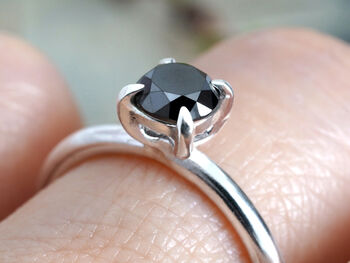 5mm Black Diamond Engagement Ring, 4 of 5