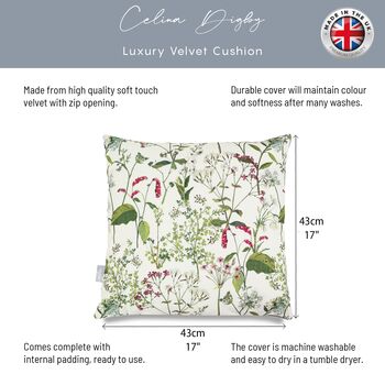 Luxury Super Soft Velvet Cushion Welsh Meadow Floral, 2 of 7
