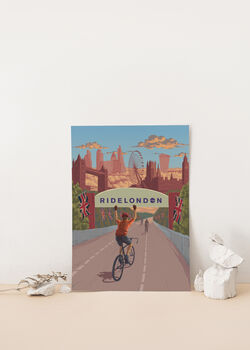 Ride London Cycling Travel Poster Art Print, 2 of 8