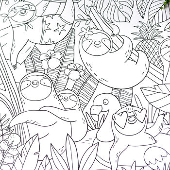 Fun Sloths Giant Activity Colouring Poster, 2 of 8