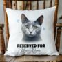 Personalised Russian Blue Cat Reserved For Cushion Cover, thumbnail 2 of 2