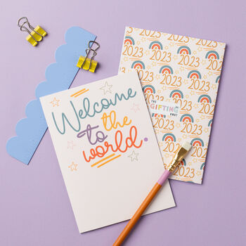Welcome To The World Personalised New Baby Card, 3 of 3