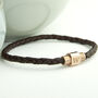 Personalised Rose Gold Plated Clasp Leather Bracelet, thumbnail 1 of 5