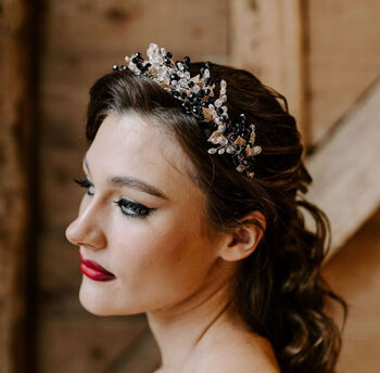 Black And Gold Crystal Headpiece, 5 of 7