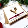 Handmade Stag Christmas Card For Him, thumbnail 4 of 6