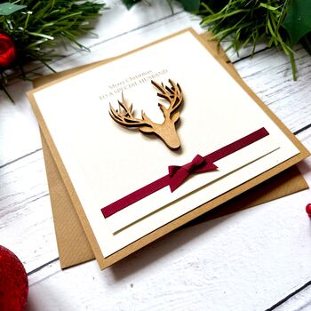 Handmade Stag Christmas Card For Him, 4 of 6
