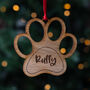 Personalised Dog Cat Paw Print Bauble, thumbnail 1 of 2