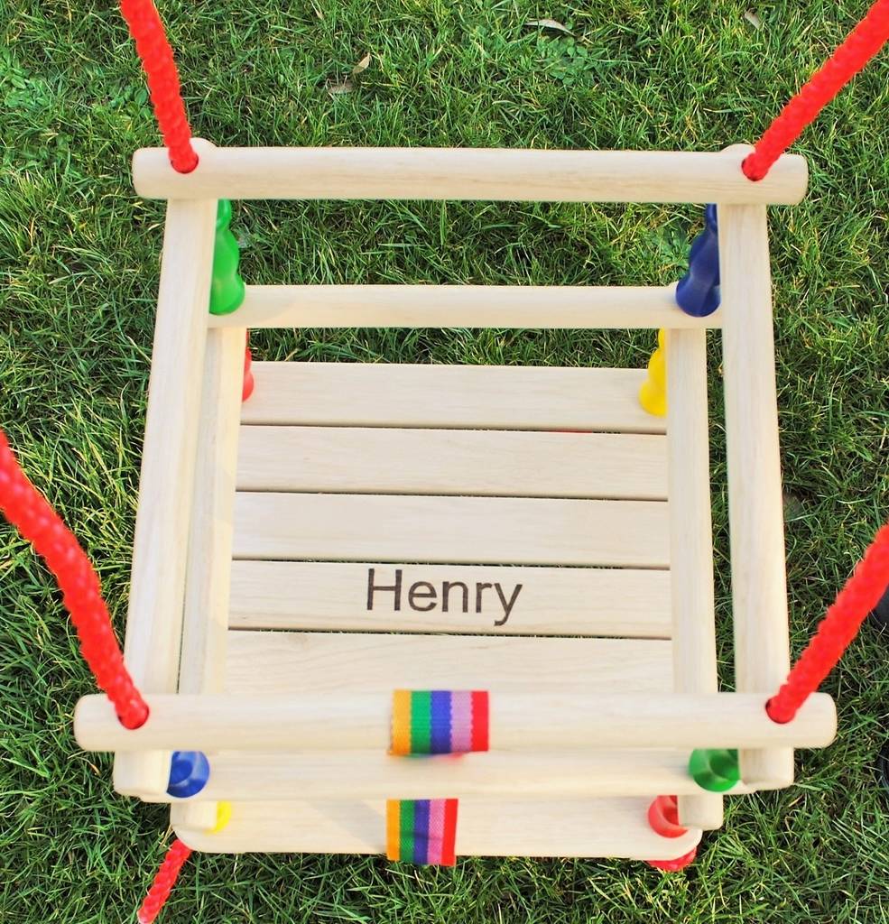 Baby's First Personalised Wooden Swing, 1 of 10